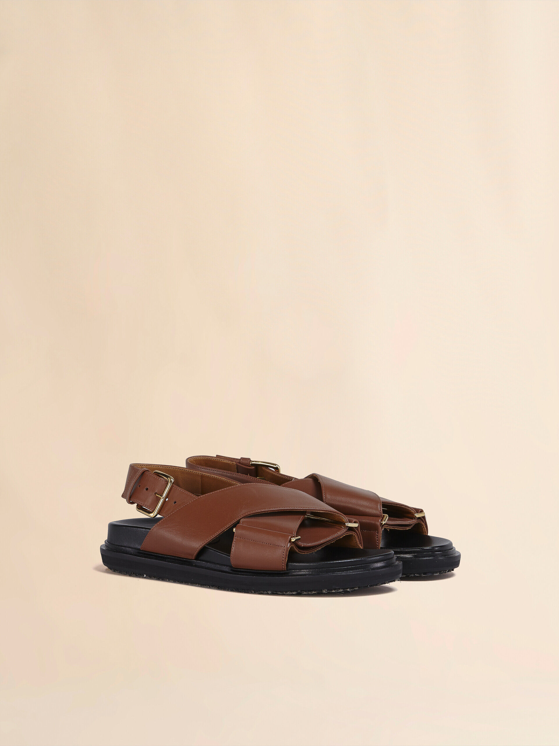 Brown leather Fussbett | Marni