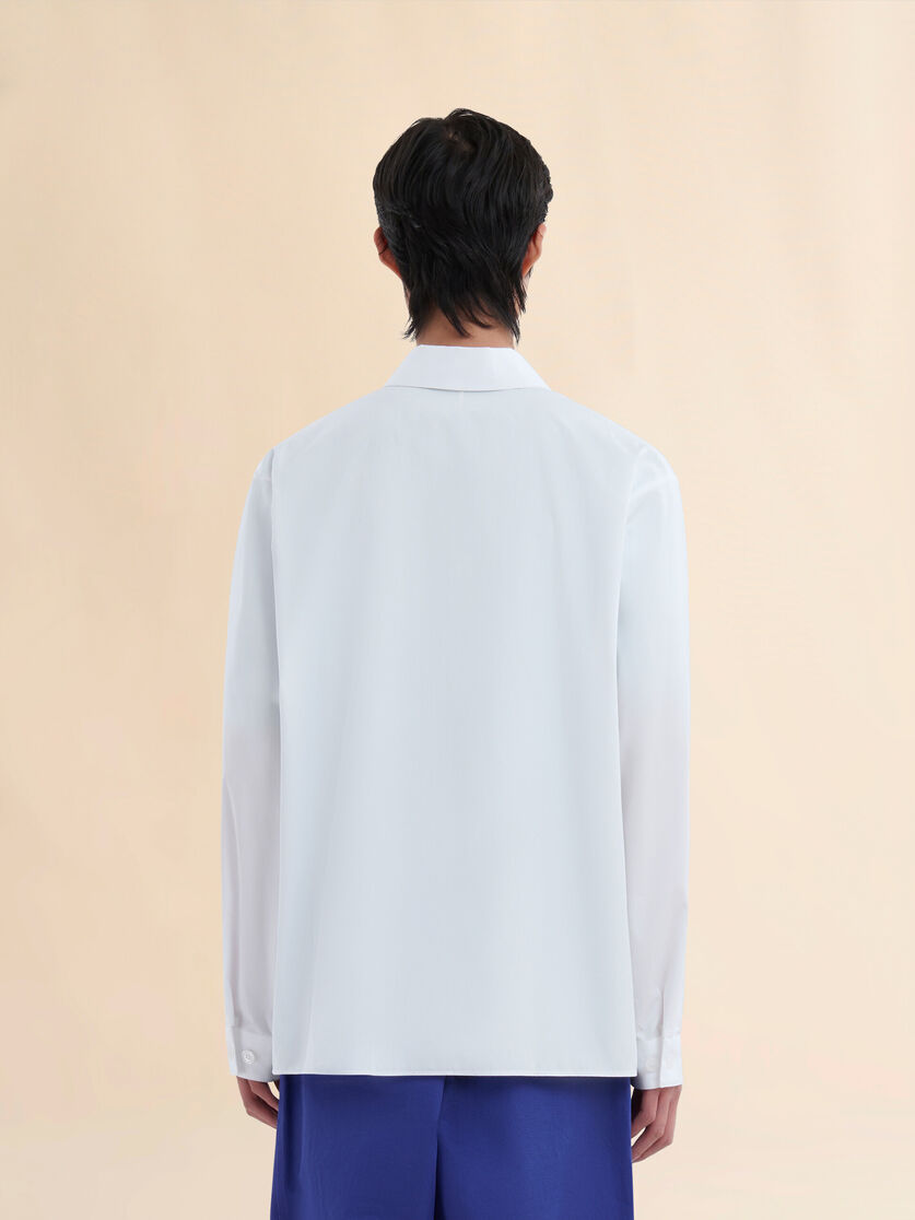 White organic poplin zip shirt with hidden logo - Shirts - Image 3