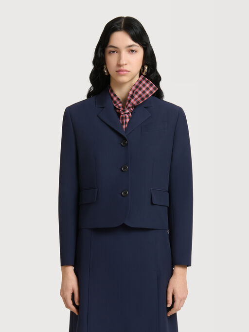 Deep blue techno wool jacket - Jackets