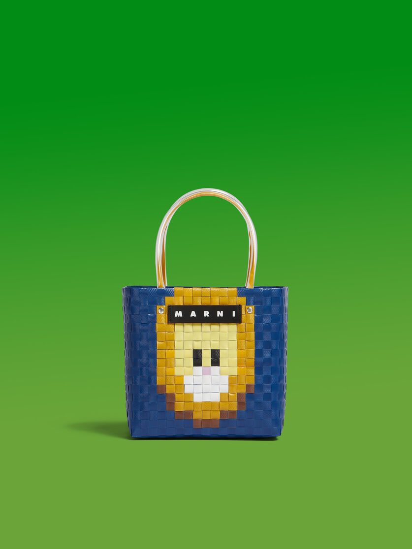 Blue MARNI MARKET ANIMAL BASKET bag - Shopping Bags - Image 1