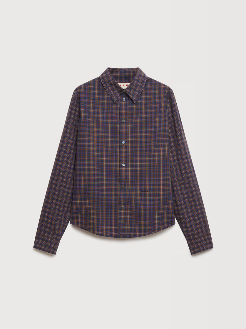 Blue checked cotton shirt, Image 1