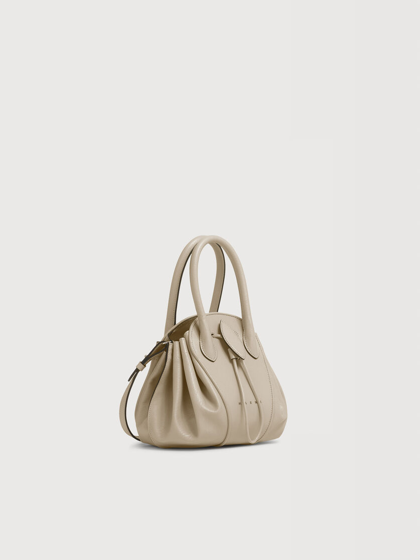 Taupe leather Tulipea small handbag, Image 5