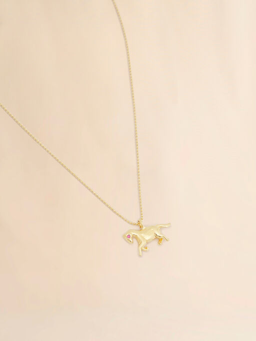Chain necklace with horse charm - Necklaces
