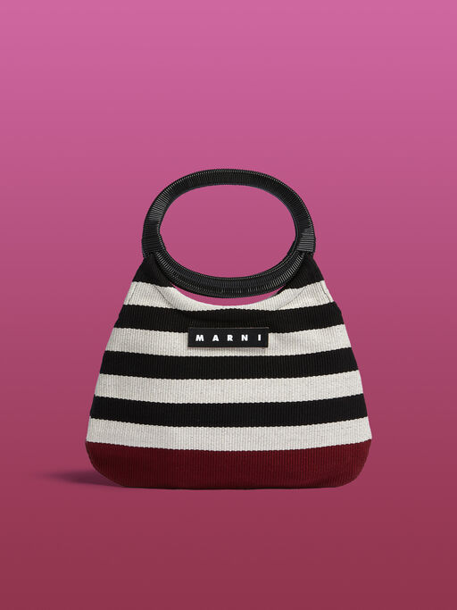 ブラックチェリー MARNI MARKET BOAT BAG - ハンドバッグ