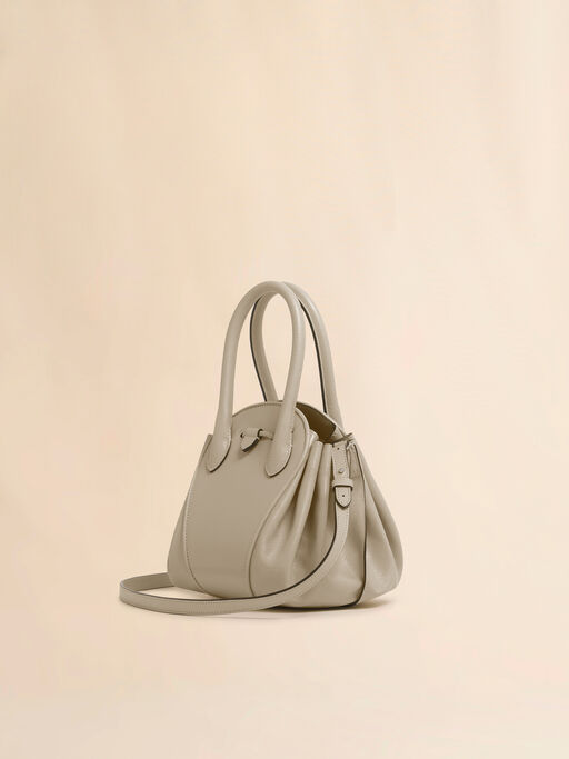 Taupe leather Tulipea small handbag - Shoulder Bags