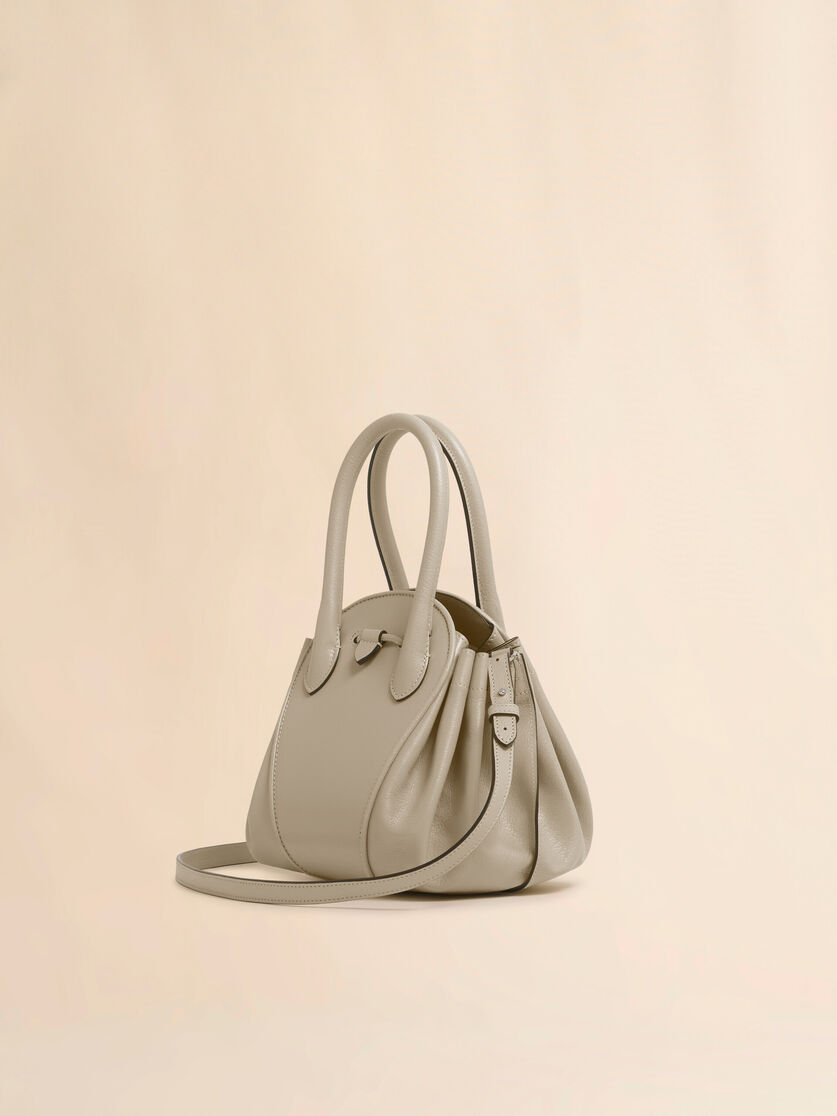 Taupe leather Tulipea small handbag, Image 2