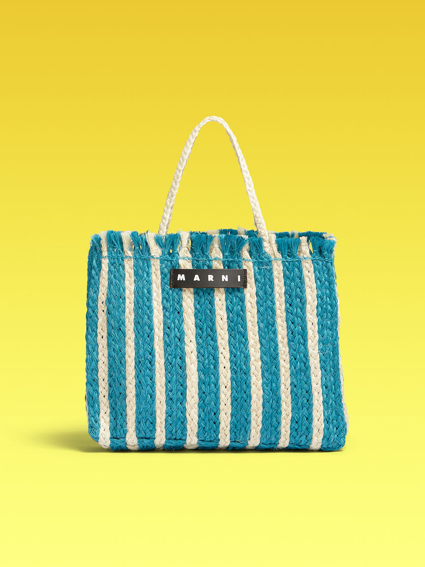 MARNI MARKET bag in pale blue natural fiber - Shopping Bags - Image 1