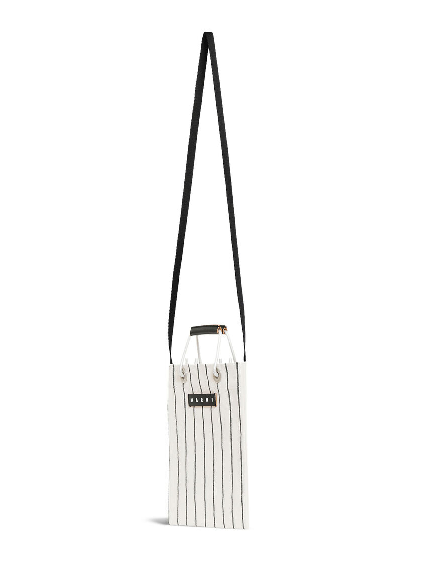 コバルト MARNI MARKET COTTON STRIPE MINI SHOULDER - ショッピングバッグ - Image 3