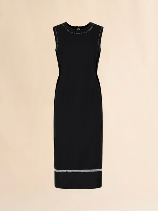 Black wool inside-out dress - Dresses