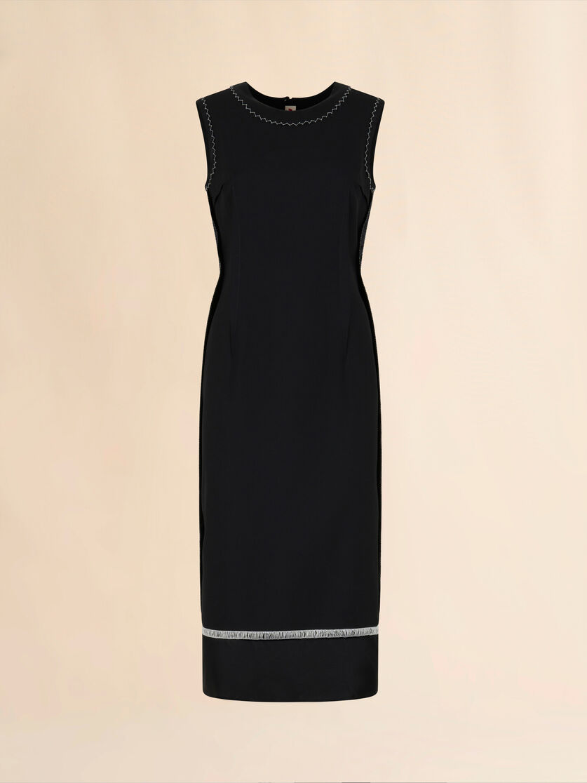 Black wool inside-out dress - Dresses - Image 1
