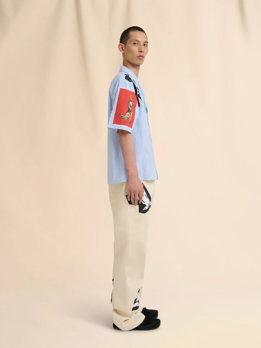 Cream organic bull denim trousers - Pants - Image 6