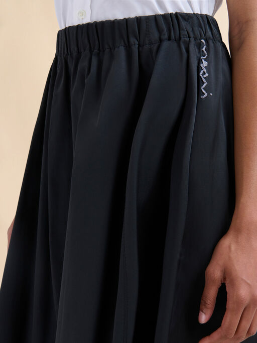 Black taffeta wide skirt with Marni Symbol - Skirts