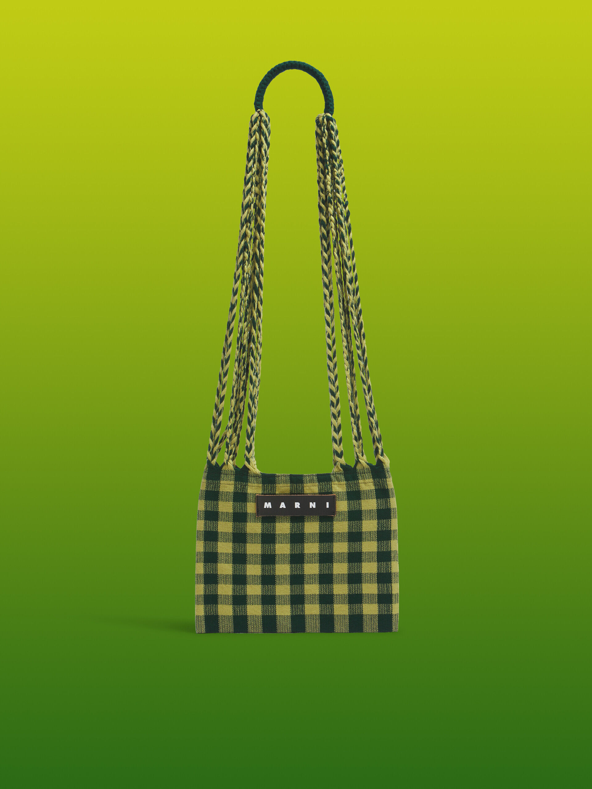 グリーン MARNI MARKET CROSS CHECKERBORAD HAMMOCK BAG | Marni