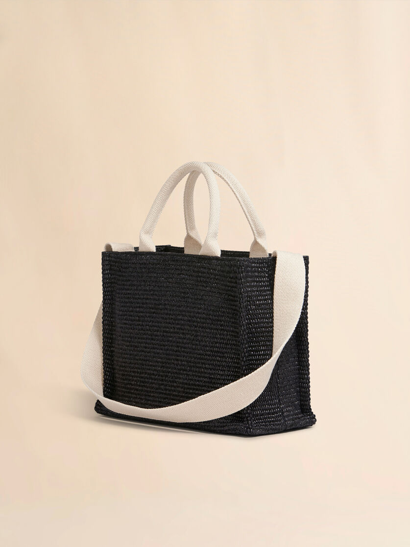 Pink raffia-effect Small Tote Bag - Shopping Bags - Image 3