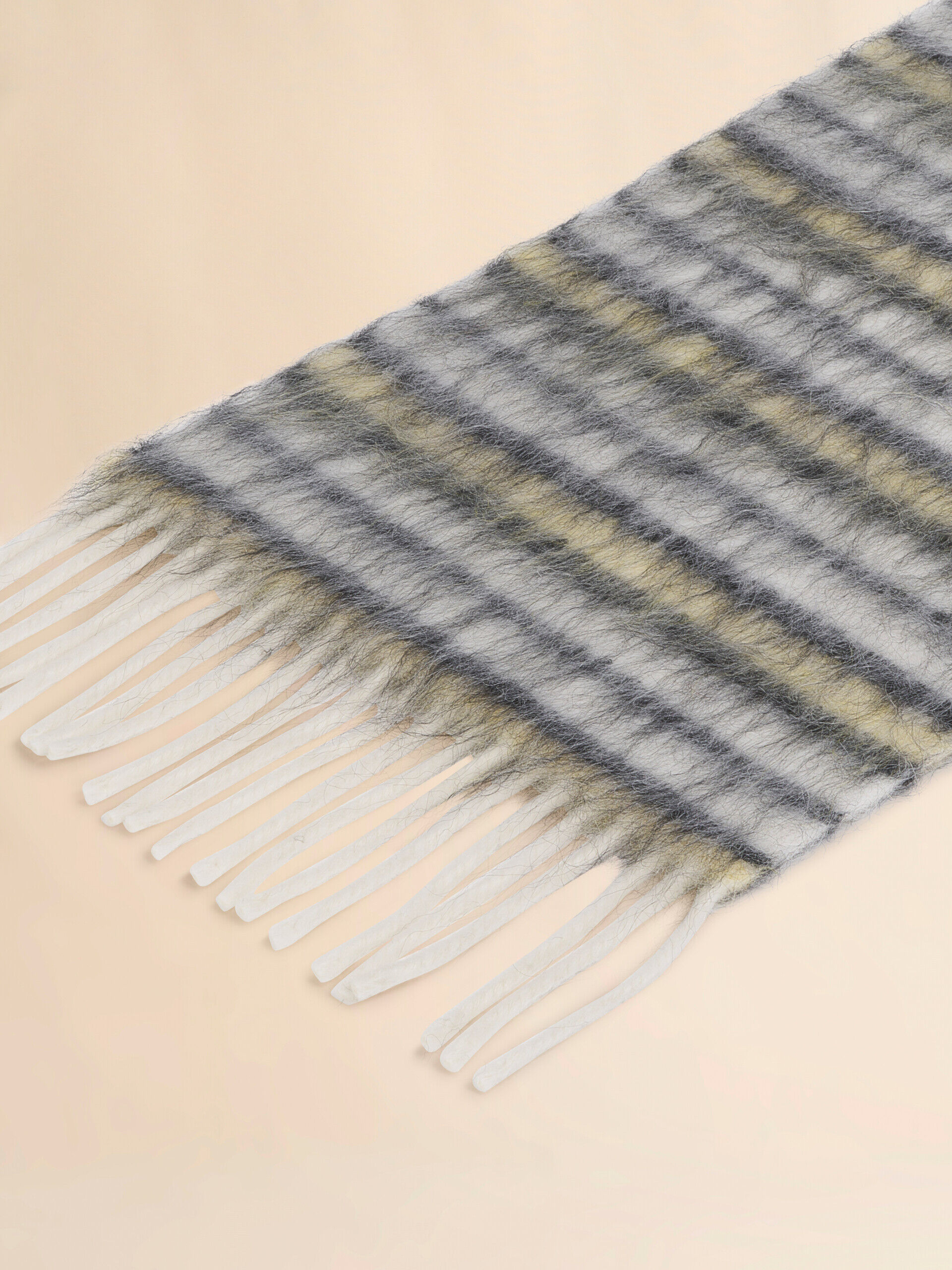White wool and mohair scarf with striped pattern | Marni