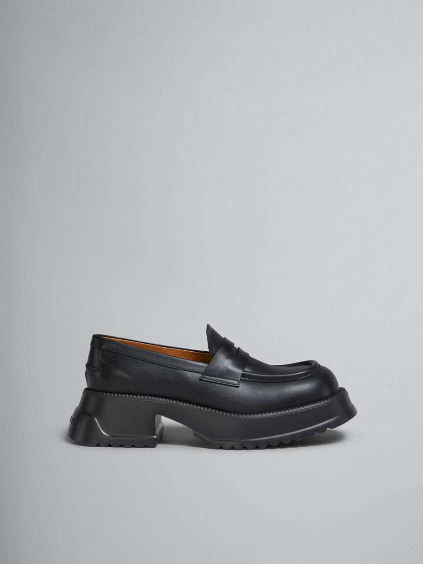 ブラック プラットフォームソール レザー製 ローファー | Marni