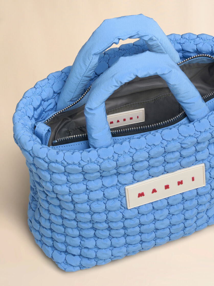 Light blue nylon Puff small tote bag - Handbag - Image 4