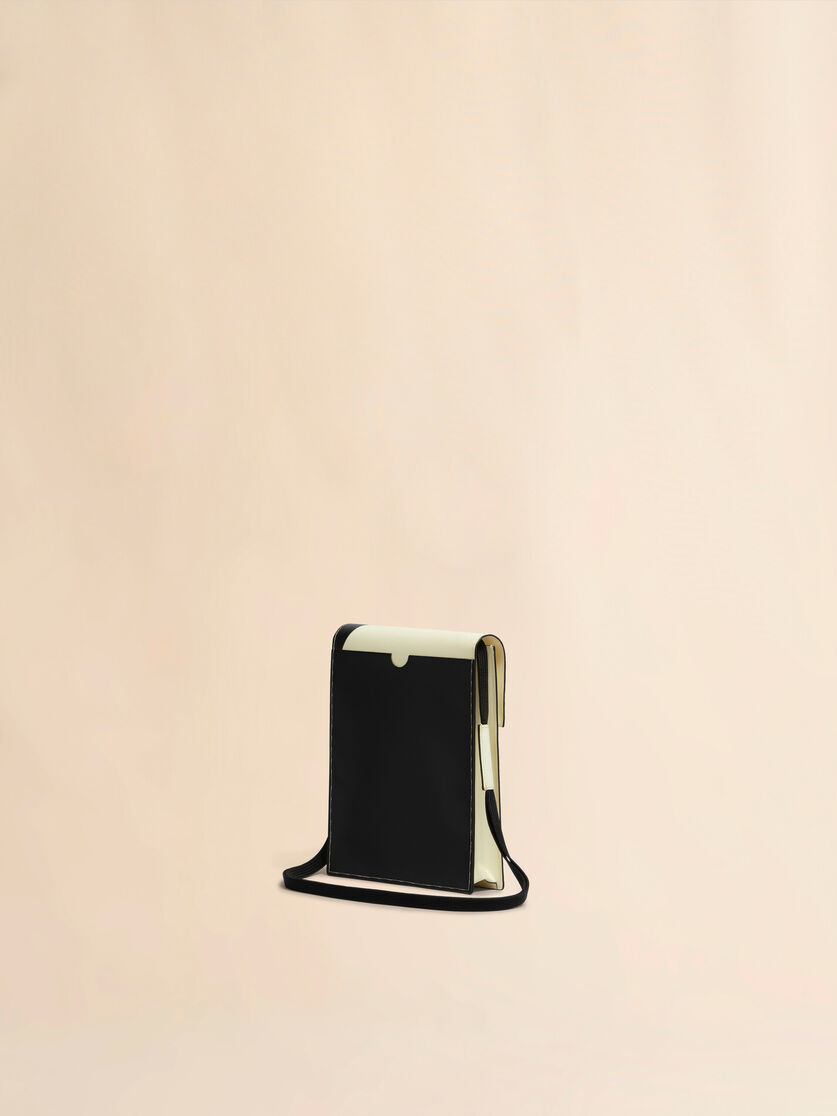 White and black Tribeca pouch with shoelace strap - Shoulder Bag - Image 2