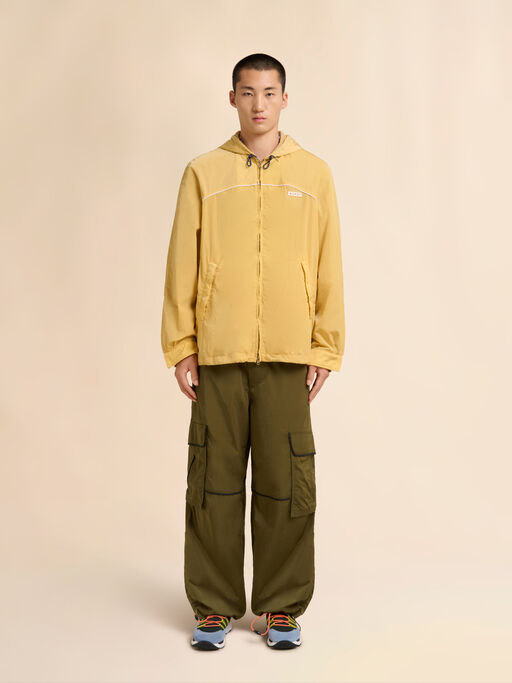 イエロー ガミーMarniパッチ付き シワ加工ナイロンジャケット - ジャケット