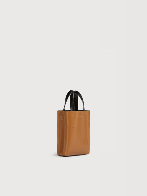 Museo Nano Bag in brown and black leather - Shopping Bags