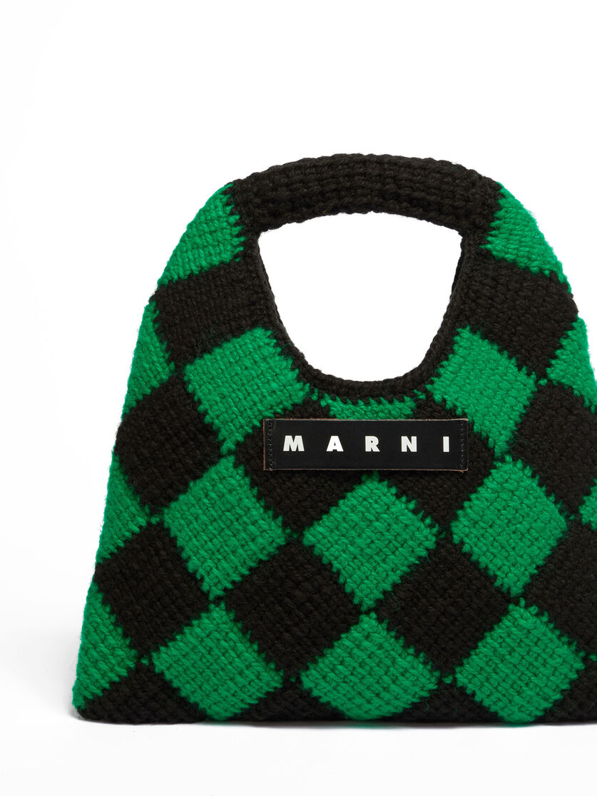 ブルー&ブラウン MARNI MARKET DIAMOND テックウールバッグ ミニ - ショッピングバッグ - Image 4