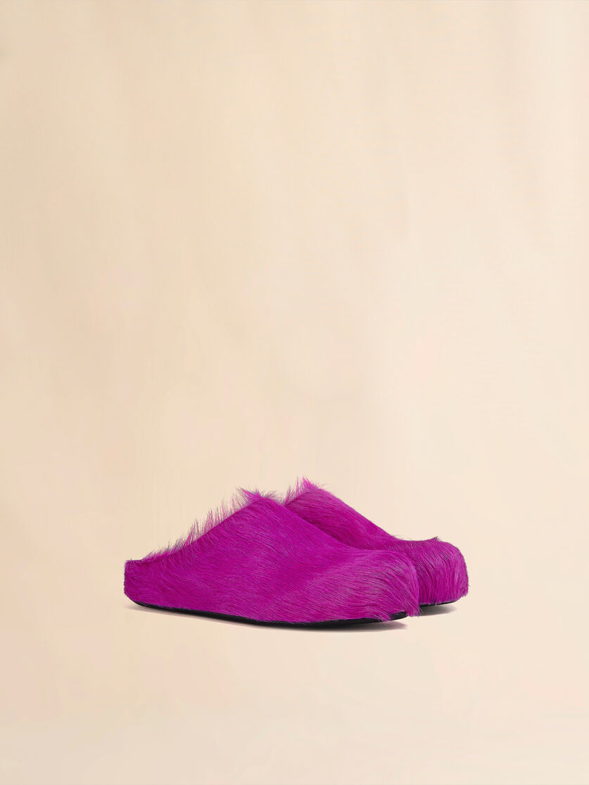 Blue long-hair calfskin Fussbett sabot - Clogs - Image 2