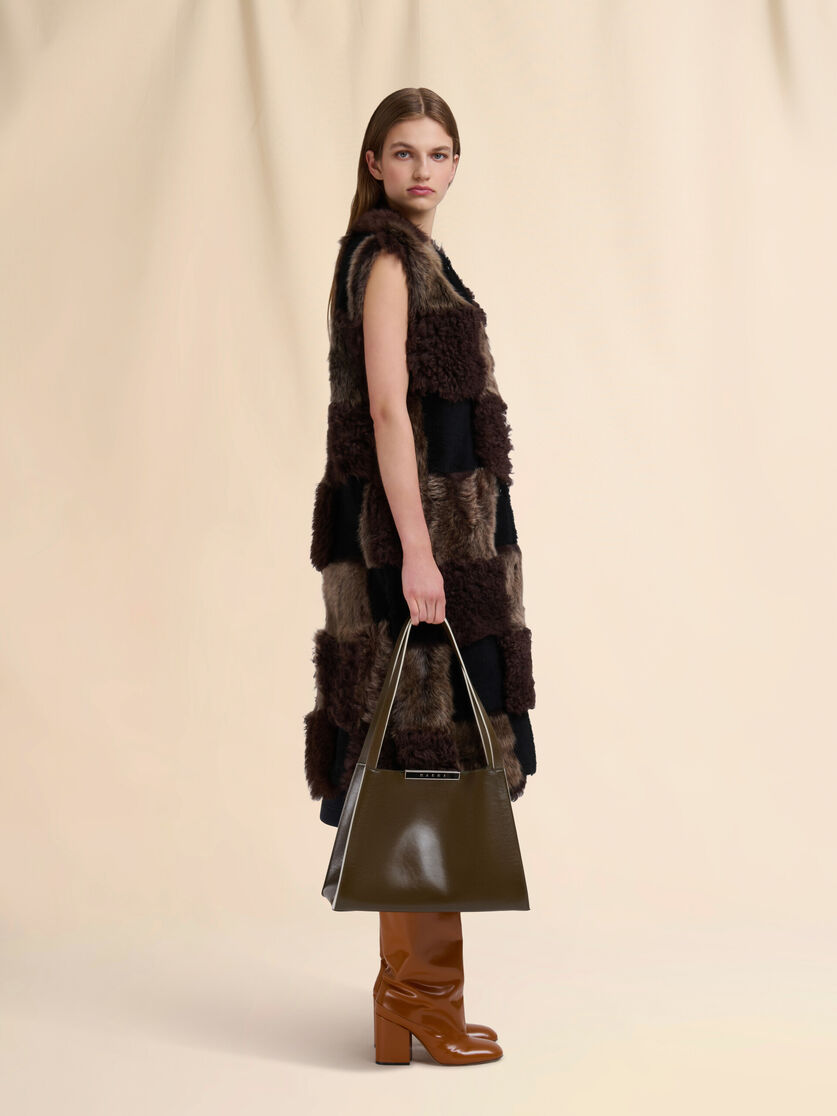 Black leather Cresta E/W small tote bag - Shopping Bags - Image 2