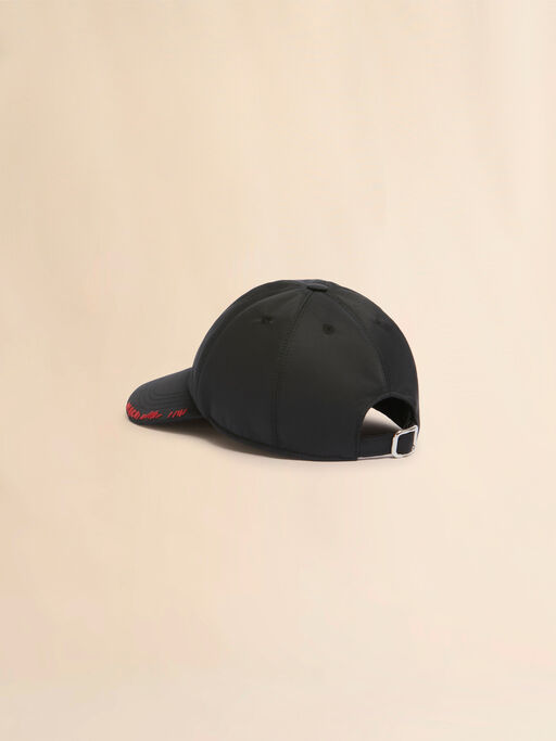 Black tafetta baseball cap with Marni Mending - Hats