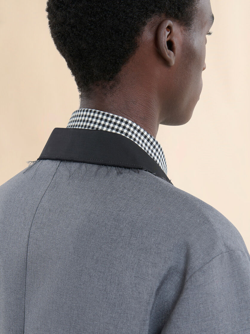 Grey single breasted wool jacket with Marni Symbol - Jackets - Image 5