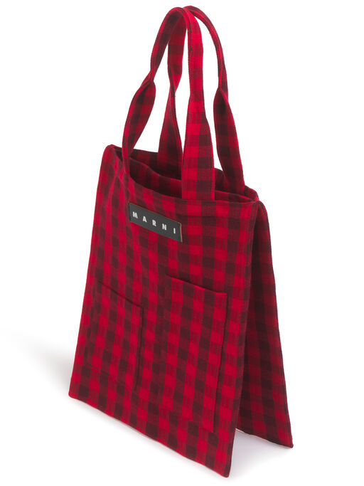レッド MARNI MARKET POCKET BAG - ショッピングバッグ