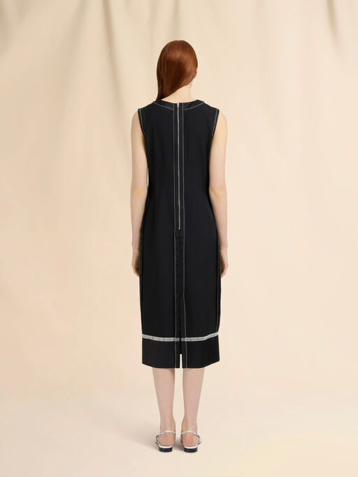 Black wool inside-out dress - Dresses