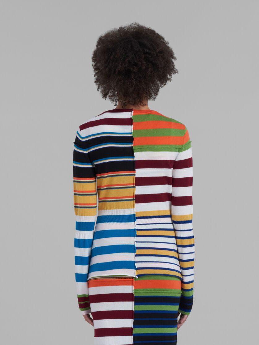 Multicoloured knit sweater with patchwork stripes - Pullovers - Image 3