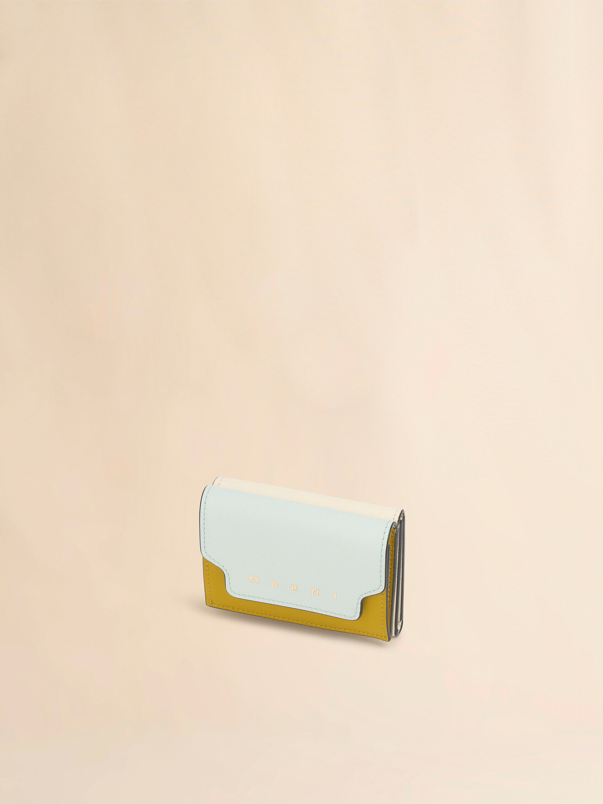 *Marni* サフィアーノレザー製ウオレット ゴールドロゴ *5Colors ブラウン、ホワイト、オレンジ サフィアーノレザー製二つ折り