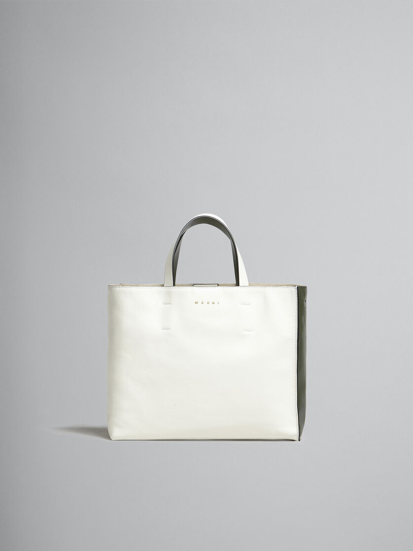 Museo Soft Small Bag in white and green leather, Image 1