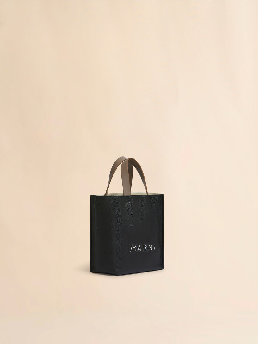 Museo Soft Mini Bag in ivory and brown leather with Marni Mending - Shopping Bags - Image 5