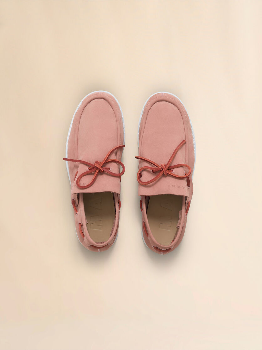 Pink nubuck boat loafer - Mocassin - Image 4