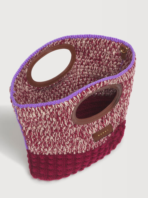 Red wool Knotty crochet clutch - Handbag