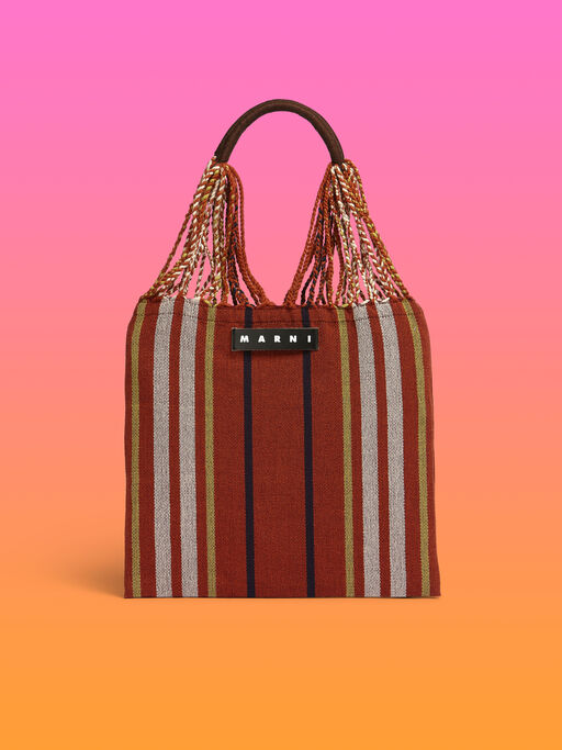 マルチカラー ブラウン クロシェ MARNI MARKET HAMMOCKバッグ - ハンドバッグ