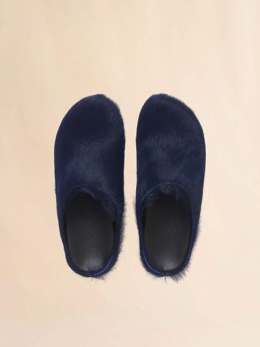 Blue long-hair calfskin Fussbett sabot - Sandals - Image 4