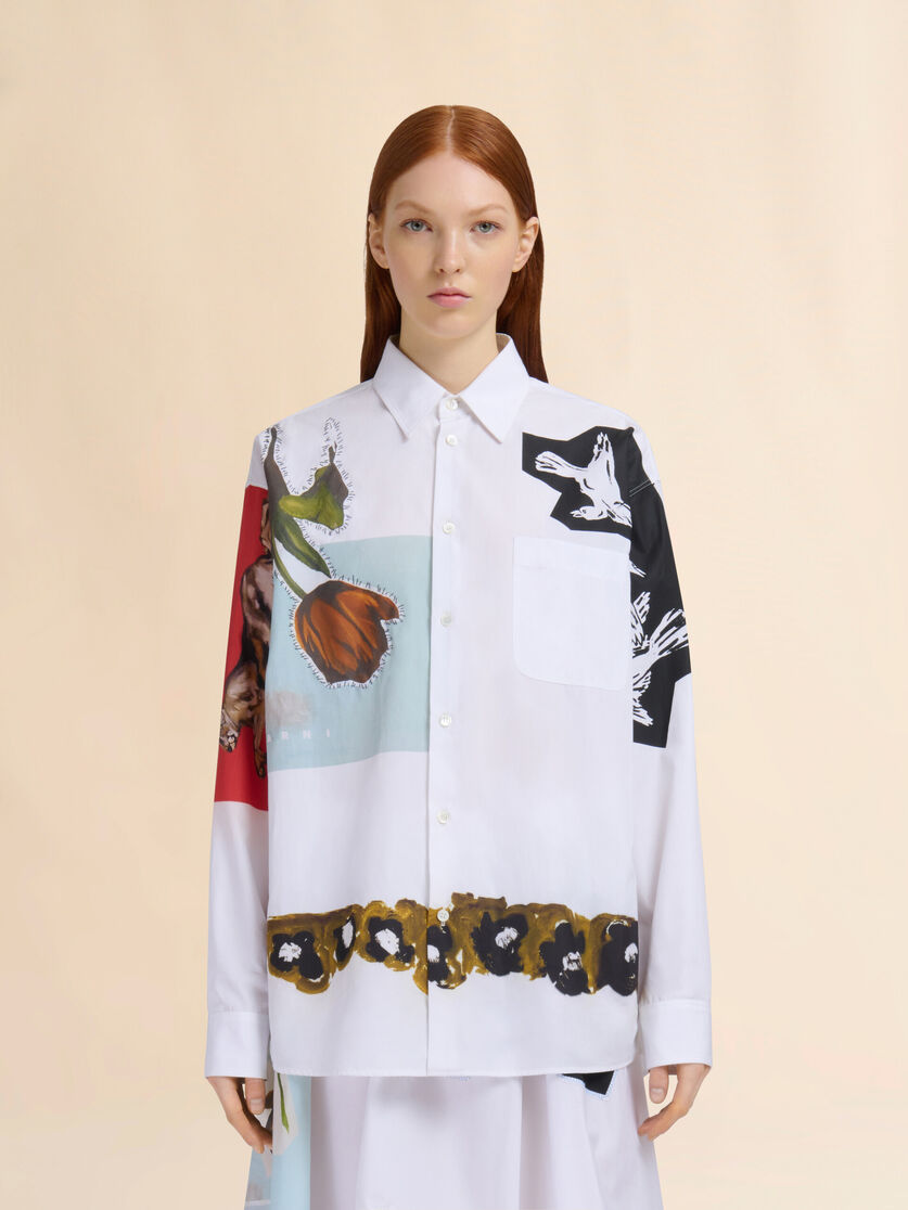 White poplin shirt - Shirts - Image 2