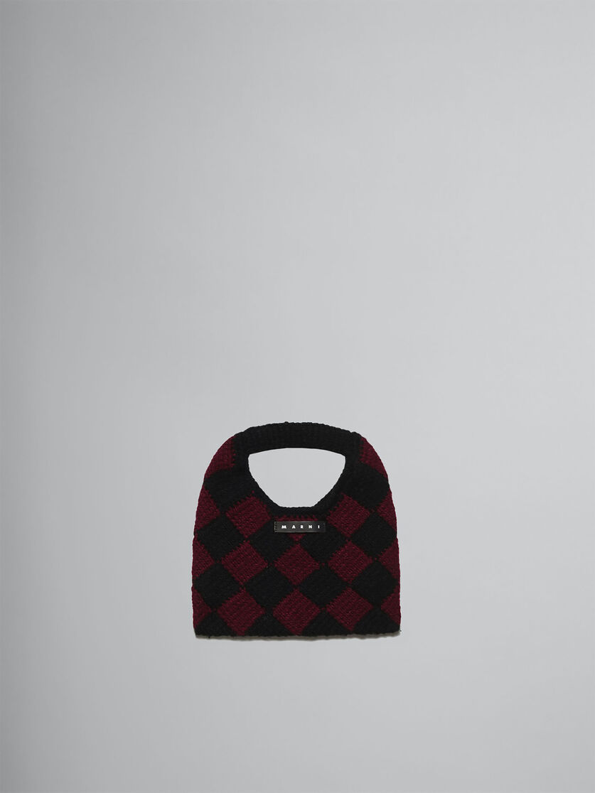 Maroon and black Diamond Crochet bag - Bags - Image 1