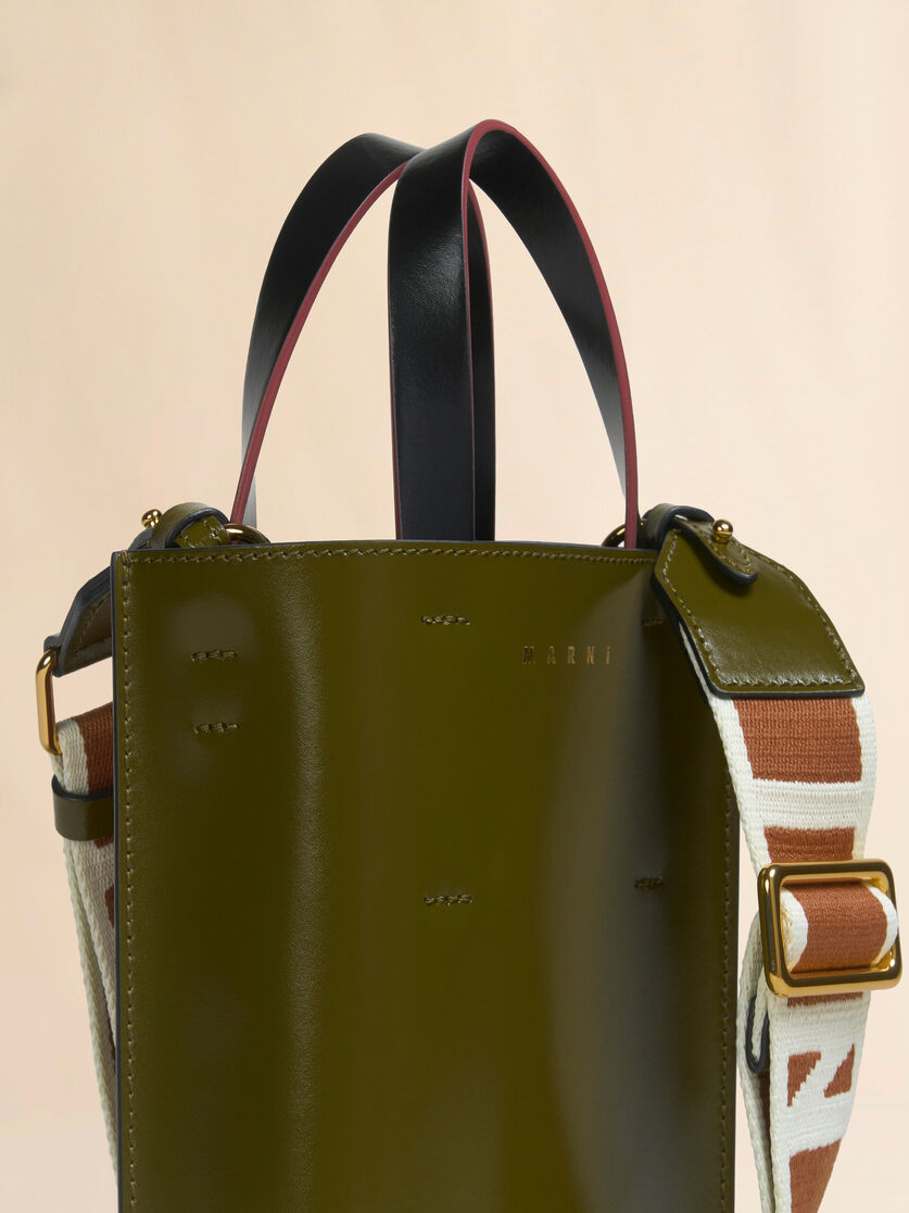 Deep green brown and black leather Museo nano bag - Shopping Bags - Image 5