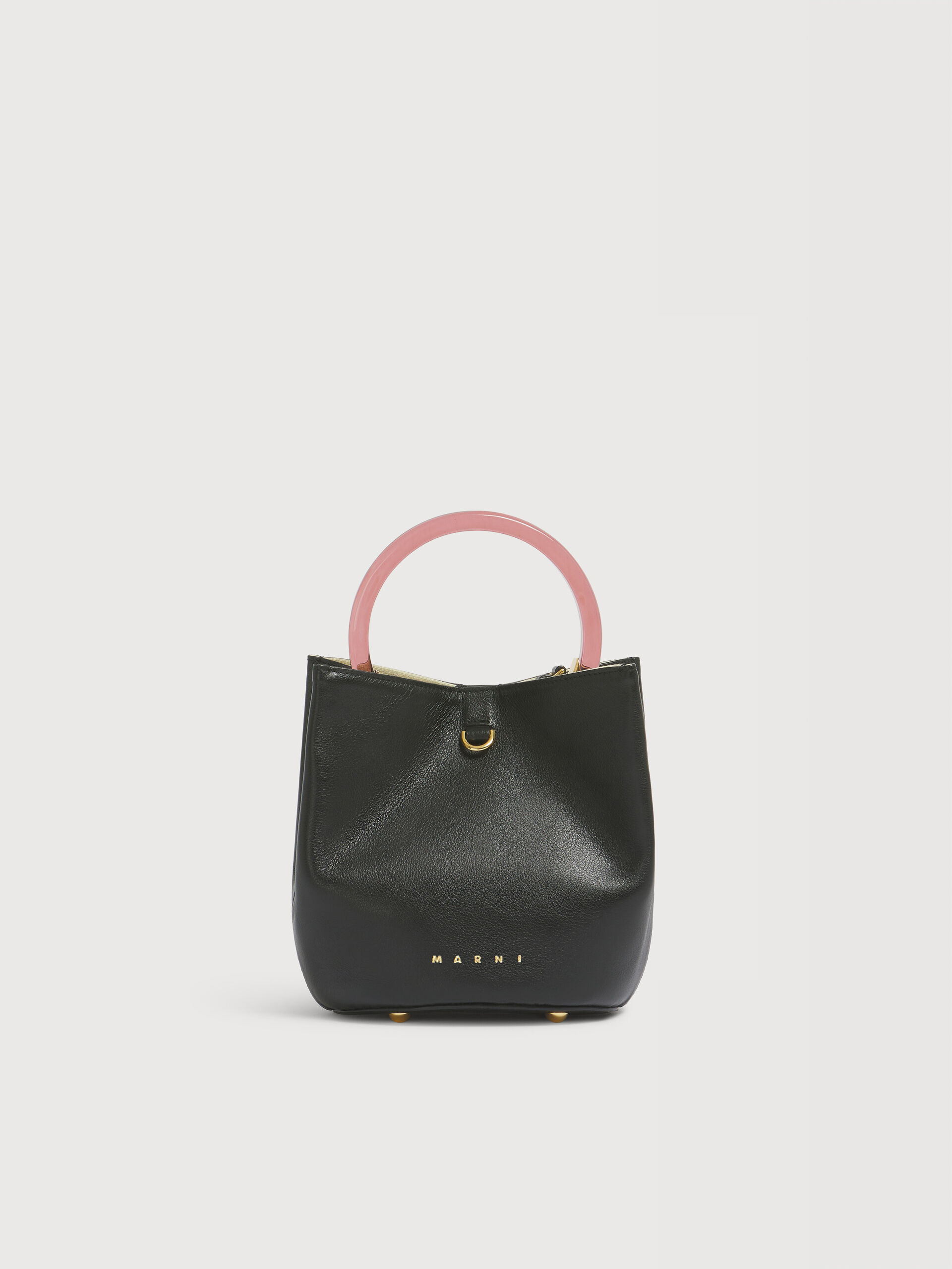 Marniバッグ Black leather Pannier bucket bag | Marni