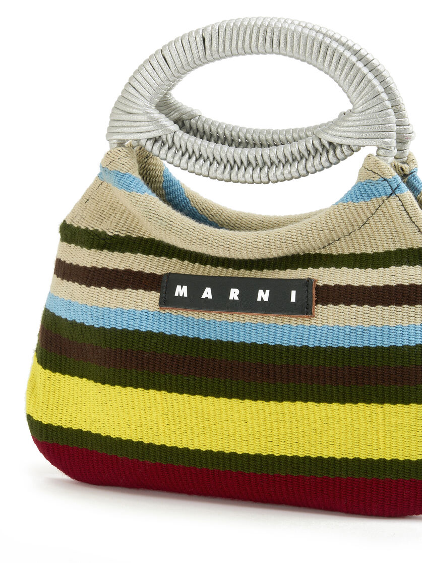 Red Striped Marni Market Mini Boat Bag - Shopping Bags - Image 4