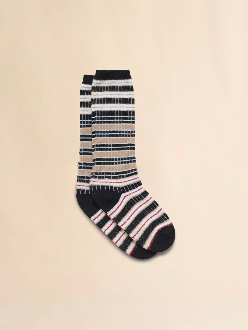 Light blue striped cotton socks - Socks - Image 1