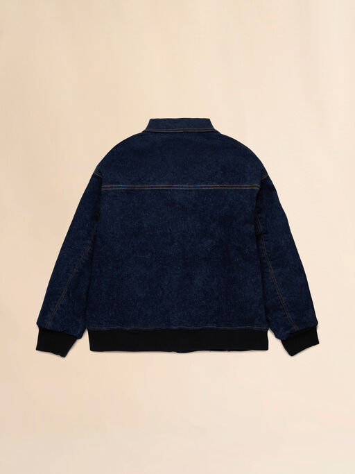Blue denim jacket with embroidered Marni logo - Jackets
