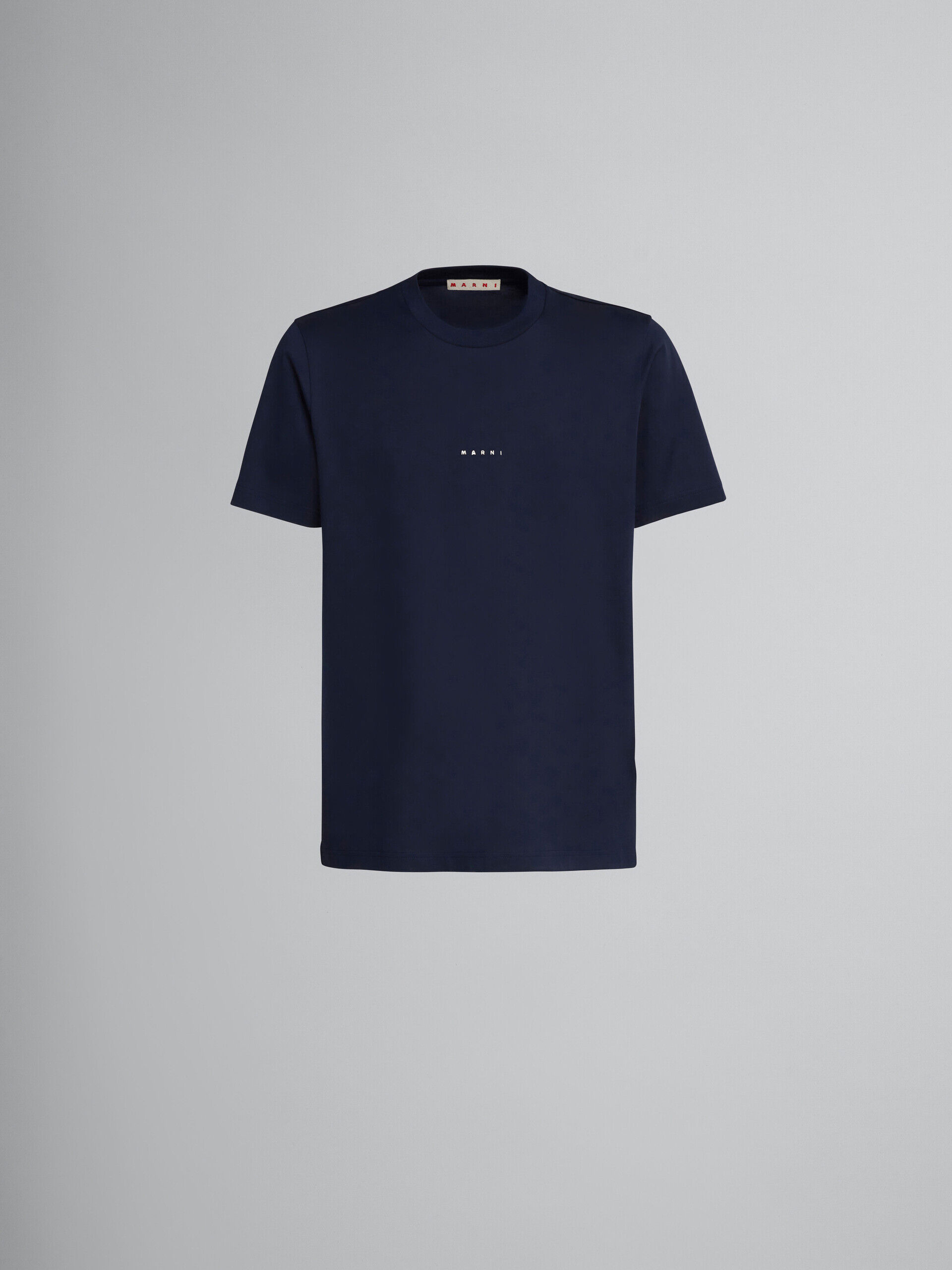 ダークブルー ロゴ入り オーガニックコットン製Tシャツ | Marni