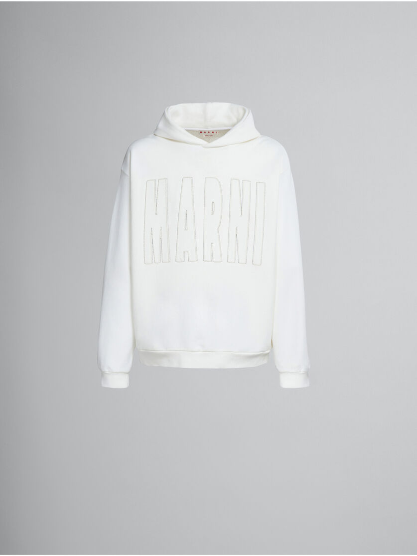 Black cotton sweatshirt with Marni logo - Sweaters - Image 1