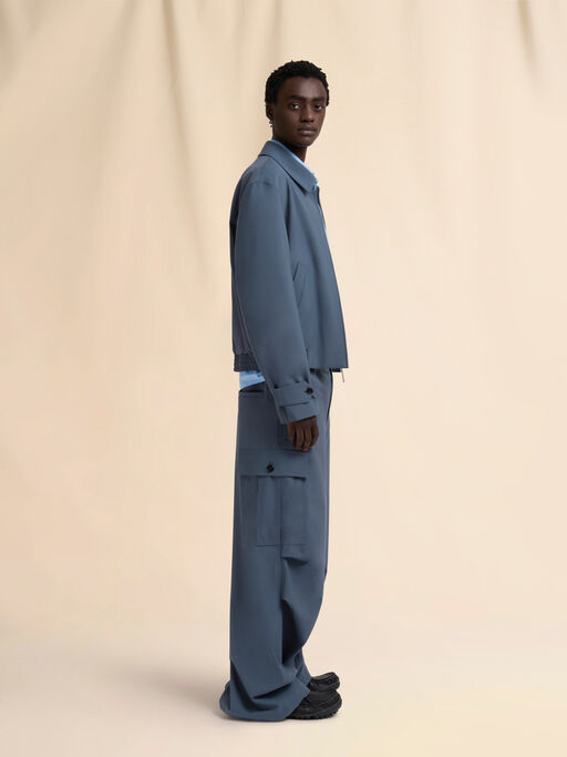 Grey wool cargo pants with Marni Symbol - Pants