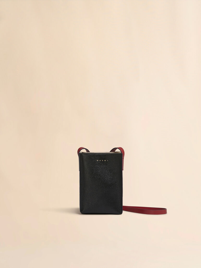 グリーン、ブラック レザー製Museo Softナノバッグ, Image 1